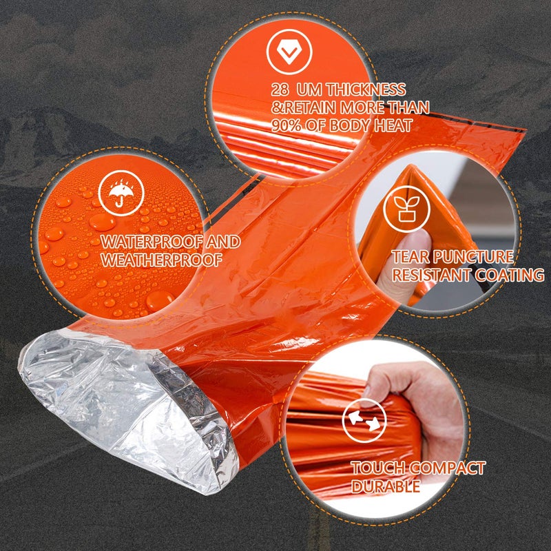 Mezonn Emergency Sleeping Bag Survival Bivy Sack Use as Emergency Blanket Lightweight Survival Gear for Outdoor Hiking Camping Keep Warm After Earthquakes, Hurricanes and Other disasters - Image 3